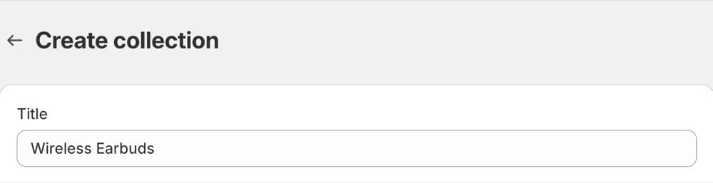 Screenshot an example of title for collection pages